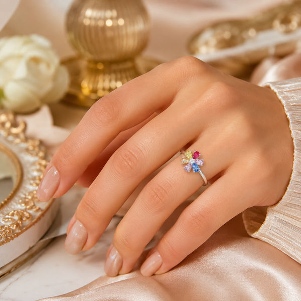 Multi Enamel Joy Floral Cluster Ring